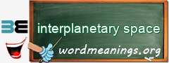WordMeaning blackboard for interplanetary space
